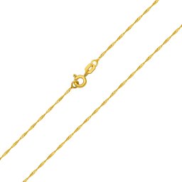 SILVEGO Zlatý řetízek Singapur ze žlutého zlata - 1 mm - 40 cm