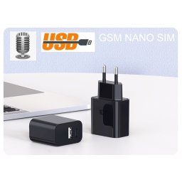 USB adaptér se skrytou štěnicí nas GSM odposlech do 12 m + funkce nabíječky.