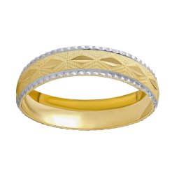 SILVEGO Snubní zlatý prsten Lysette ze žlutého a bílého 14kt zlata - obvod 54 mm