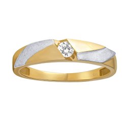 SILVEGO Snubní zlatý prsten Coraline s Brilliance Zirconia ze žlutého a bílého 14kt zlata - obvod 55 mm