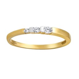 SILVEGO Zlatý prsten Tianna s Brilliance Zirconia ze žlutého a bílého 14kt zlata - obvod 61 mm