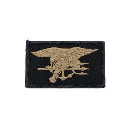 Nášivka NAVY SEAL velcro s COYOTE výšivkou ČERNÁ