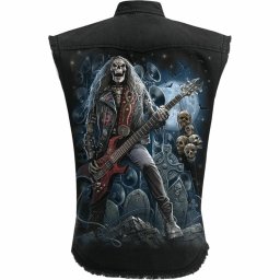 košile pánská bez rukávů (vesta) SPIRAL - GRIM ROCKER - Black - T201M602
