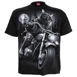 pánské tričko SPIRAL - NINE LIVES - černé - T221M101