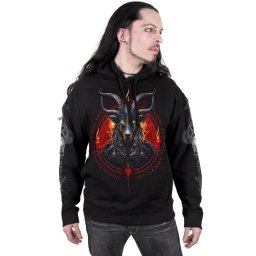 pánská mikina s kapucí SPIRAL - BAPHOMET - černá - K117M451