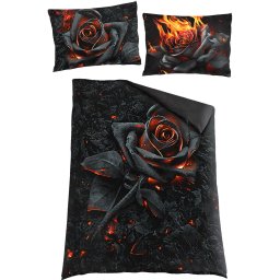 bavlněné povlečení SPIRAL - BURNT ROSE - černé - K048A508