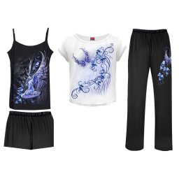 dámské pyžamo set SPIRAL - BLUEBELL FAIRY - černé - L053G601
