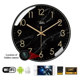 Nástěnné hodiny s Kamerou Wifi s P2P - FULL HD + detekce pohybu + Li-on baterie