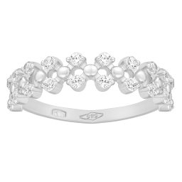 SILVEGO Zlatý prsten Eliora z bílého zlata s Brilliance Zirconia - obvod 54 mm