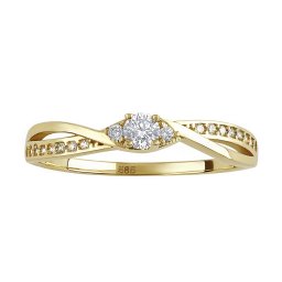 SILVEGO Zlatý prsten Ellen s Brilliance Zirconia - Y - obvod 48 mm