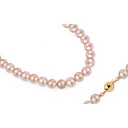 Náhrdelník z přírodních růžových perel Zoya 8 mm PE142Y