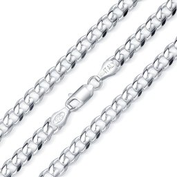 SILVEGO Stříbrný náhrdelník řetěz CURB Pancr 6 mm - rhodiovaný - 60 cm