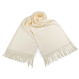 Šátek / šála typu pashmina s třásněmi 70x185 cm, barva 1 krémová světlá