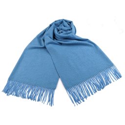 Šátek / šála typu pashmina s třásněmi 70x185 cm, barva 8 modrá světlá