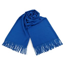 Šátek / šála typu pashmina s třásněmi 70x185 cm, barva 9 modrá královská