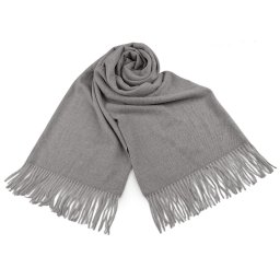 Šátek / šála typu pashmina s třásněmi 70x185 cm, barva 11 šedá