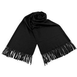 Šátek / šála typu pashmina s třásněmi 70x185 cm, barva 12 černá