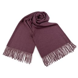 Šátek / šála typu pashmina s třásněmi 70x185 cm, barva 13 lila tmavá
