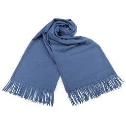 Šátek / šála typu pashmina s třásněmi 70x185 cm, barva 18 modrá jeans