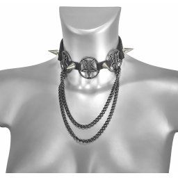 obojek (postroj na botu) Triple Chain Inverted Cross Boot Strap - LSF3 19