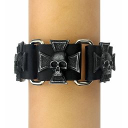 náramek TRIPLE SKULL CROSS - LSF1 118