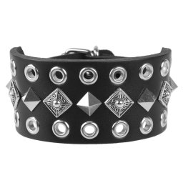 náramek LEATHER & STEEL FASHION - Pyramids and Rings - LSF1 158
