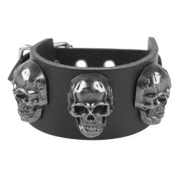 náramek LEATHER & STEEL FASHION - Skull - LSF1 161