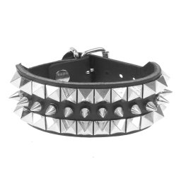 náramek LEATHER & STEEL FASHION - Spikes and Pyramids - LSF1 164