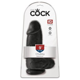 King Cock 9 Chubby - dildo s psavkou a varlaty - ern 23 cm