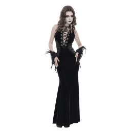 dámské dlouhé šaty DEVIL FASHION - Gothic Reverie - černé - SKT25301