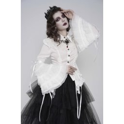 dámská košile se zvonovými rukávy DEVIL FASHION - Luna Noctis - bílá - SHT159