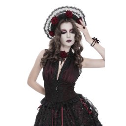 dámský korzetový top DEVIL FASHION - Blood Reverie - vínový - SHT161