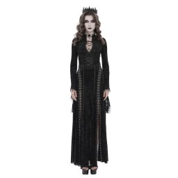 dámské korzetové dlouhé šaty DEVIL FASHION - Twilight Muse - černé - SKT255