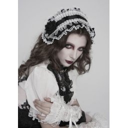 čelenka DEVIL FASHION - Lolita Rose Flower - černá/bílá - AS27602