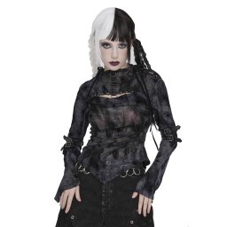 dámský top s dlouhým rukávem DEVIL FASHION - Mystic Galaxy - černý - TT312