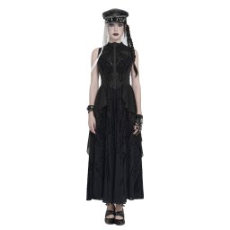 dámské dlouhé šaty DEVIL FASHION - Cyber - černé - SKT246