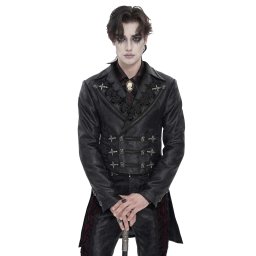 pánský kabát DEVIL FASHION - Velarium Noctis Gothic - černý - CT281