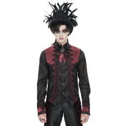 pánská košile DEVIL FASHION - Valentine - černá/vínová - SHT15802