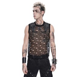pánské tílko DEVIL FASHION - Ruin Mesh - černé - TT320