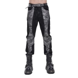 pánské kalhoty jeans DEVIL FASHION - Knightcore - washed černé - PT295