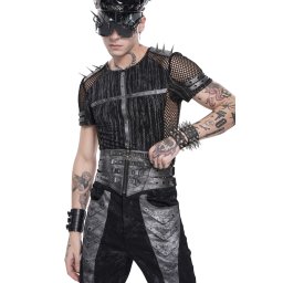 pánský korzetový pás DEVIL FASHION - Punk - šedý - AS277