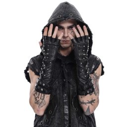 rukavice bez prstů DEVIL FASHION - Ragnarock Fingerless - černé - GE047