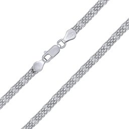 SILVEGO Stříbrný náhrdelník Bismark článkový - 3,5 mm - 50 cm
