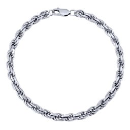 SILVEGO Stříbrný náramek pánský proplétaný Rope - 4,5 mm - 21 cm