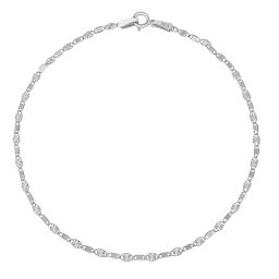SILVEGO Zlatý náramek Valentino z bílého zlata se střídavými broušenými očky - 2 mm - 18 cm