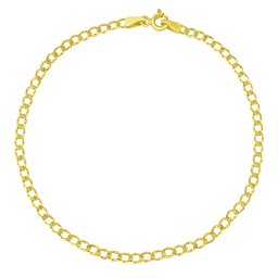 SILVEGO Zlatý náramek Curb Pancr ze žlutého zlata s ozdobnými očky - 2,6 mm - 20 cm