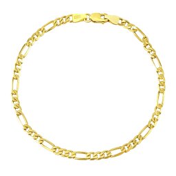 SILVEGO Zlatý náramek Figaro ze žlutého zlata - 3 mm - 18 cm