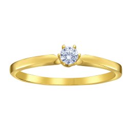 SILVEGO Zlatý prsten Tala ze žlutého zlata s čirým Brilliance Zirconia - obvod 64 mm