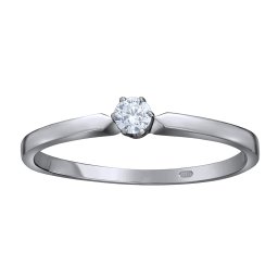 SILVEGO Zlatý prsten Tala z bílého zlata s čirým Brilliance Zirconia - obvod 60 mm