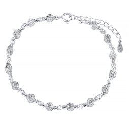 SILVEGO Stříbrný náramek Lali s Brilliance Zirconia - 17+3 cm